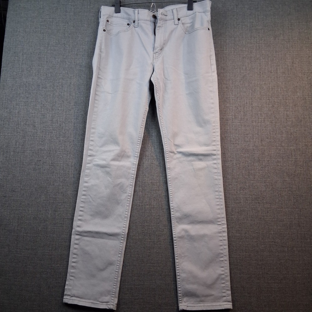 Levis 511 Slim Fit Pants Mens 34x36 Light Gray Cotton Blend Twill Trousers